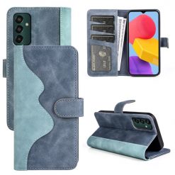 Lacné Kryty | Peňaženkové puzdro Dual Wavy Case modré – Samsung Galaxy M13 | Lacné Kryty