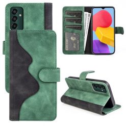 Lacné Kryty | Peňaženkové puzdro Dual Wavy Case zelené – Samsung Galaxy M13 | Lacné Kryty