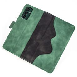 Lacné Kryty | Peňaženkové puzdro Dual Wavy Case zelené – Samsung Galaxy M13 | Lacné Kryty