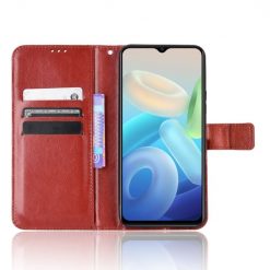 Lacné Kryty | Peňaženkové puzdro Grand case hnedé – Vivo Y55 5G | Lacné Kryty