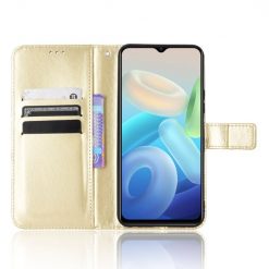 Lacné Kryty | Peňaženkové puzdro Grand case zlaté – Vivo Y55 5G | Lacné Kryty