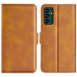 Lacné Kryty | Peňaženkové puzdro Magnetic fresh case hnedé – Samsung Galaxy M13 | Lacné Kryty