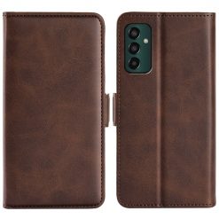 Lacné Kryty | Peňaženkové puzdro Magnetic fresh case tmavohnedé – Samsung Galaxy M13 | Lacné Kryty