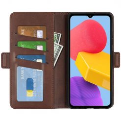 Lacné Kryty | Peňaženkové puzdro Magnetic fresh case tmavohnedé – Samsung Galaxy M13 | Lacné Kryty