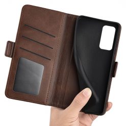 Lacné Kryty | Peňaženkové puzdro Magnetic fresh case tmavohnedé – Samsung Galaxy M13 | Lacné Kryty