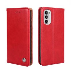 Peňaženkové puzdro Non-magnetic Retro Case červené – Motorola Moto G52 / G82 5G | Lacné Kryty Lacné Kryty | Peňaženkové puzdro Non-magnetic Retro Case červené – Motorola Moto G52 / G82 5G | Lacné Kryty