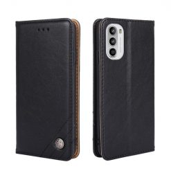 Lacné Kryty | Peňaženkové puzdro Non-magnetic Retro Case čierne – Motorola Moto G52 / G82 5G | Lacné Kryty