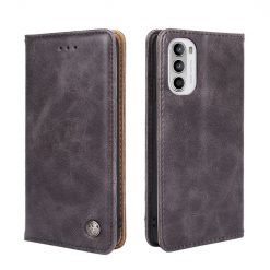 Peňaženkové puzdro Non-magnetic Retro Case sivé – Motorola Moto G52 / G82 5G | Lacné Kryty Lacné Kryty | Peňaženkové puzdro Non-magnetic Retro Case sivé – Motorola Moto G52 / G82 5G | Lacné Kryty