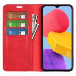 Lacné Kryty | Peňaženkové puzdro Posh magnetic case červené – Samsung Galaxy M13 | Lacné Kryty