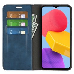 Lacné Kryty | Peňaženkové puzdro Posh magnetic case modré – Samsung Galaxy M13 | Lacné Kryty