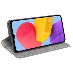 Lacné Kryty | Peňaženkové puzdro Posh magnetic case sivé – Samsung Galaxy M13 | Lacné Kryty