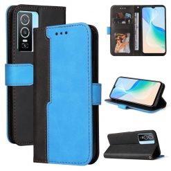 Lacné Kryty | Peňaženkové puzdro Stitching čierno-modré – Vivo Y76 5G | Lacné Kryty