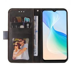 Peňaženkové puzdro Stitching čierno-sivé – Vivo Y76 5G | Lacné Kryty Lacné Kryty | Peňaženkové puzdro Stitching čierno-sivé – Vivo Y76 5G | Lacné Kryty