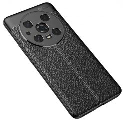 Lacné Kryty | Zadný kryt Litchi Pattern čierny – Honor Magic 4 Pro | Lacné Kryty