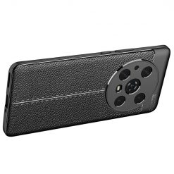 Lacné Kryty | Zadný kryt Litchi Pattern čierny – Honor Magic 4 Pro | Lacné Kryty