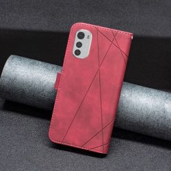 Knižkové puzdro Rhombus červené – Motorola Moto E32 / E32s | Lacné Kryty Lacné Kryty | Knižkové puzdro Rhombus červené – Motorola Moto E32 / E32s | Lacné Kryty