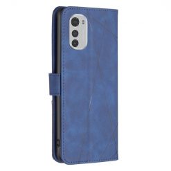 Lacné Kryty | Knižkové puzdro Rhombus modré – Motorola Moto E32 / E32s | Lacné Kryty