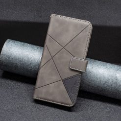 Lacné Kryty | Knižkové puzdro Rhombus sivé – Motorola Moto E32 / E32s | Lacné Kryty