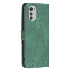 Knižkové puzdro Rhombus zelené – Motorola Moto E32 / E32s | Lacné Kryty Lacné Kryty | Knižkové puzdro Rhombus zelené – Motorola Moto E32 / E32s | Lacné Kryty