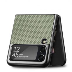 Kryt Cross Pattern Slim zelený – Samsung Galaxy Z Flip 4 | Lacné Kryty Lacné Kryty | Kryt Cross Pattern Slim zelený – Samsung Galaxy Z Flip 4 | Lacné Kryty