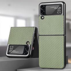 Kryt Cross Pattern Slim zelený – Samsung Galaxy Z Flip 4 | Lacné Kryty Lacné Kryty | Kryt Cross Pattern Slim zelený – Samsung Galaxy Z Flip 4 | Lacné Kryty