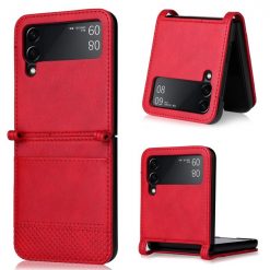 Lacné Kryty | Kryt Retro Leather červený – Samsung Galaxy Z Flip 4 | Lacné Kryty