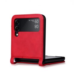 Lacné Kryty | Kryt Retro Leather červený – Samsung Galaxy Z Flip 4 | Lacné Kryty