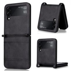 Kryt Retro Leather čierny – Samsung Galaxy Z Flip 4 | Lacné Kryty Lacné Kryty | Kryt Retro Leather čierny – Samsung Galaxy Z Flip 4 | Lacné Kryty