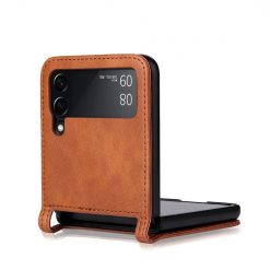 Kryt Retro Leather hnedý – Samsung Galaxy Z Flip 4 | Lacné Kryty Lacné Kryty | Kryt Retro Leather hnedý – Samsung Galaxy Z Flip 4 | Lacné Kryty
