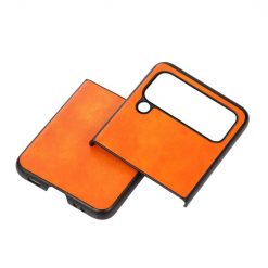 Lacné Kryty | Kryt Shockproof Litchi Texture oranžový – Samsung Galaxy Z Flip 4 | Lacné Kryty