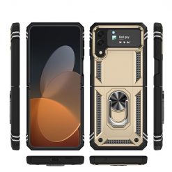 Odolný Kryt Ring Armor case zlatý – Samsung Galaxy Z Flip 4 | Lacné Kryty Lacné Kryty | Odolný Kryt Ring Armor case zlatý – Samsung Galaxy Z Flip 4 | Lacné Kryty