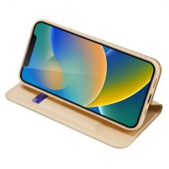 Lacné Kryty | Peňaženkové puzdro Dux Ducis Skin Pro zlaté – Apple iPhone 14 | Lacné Kryty