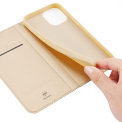 Lacné Kryty | Peňaženkové puzdro Dux Ducis Skin Pro zlaté – Apple iPhone 14 | Lacné Kryty