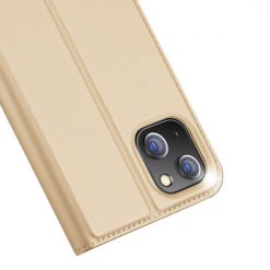 Lacné Kryty | Peňaženkové puzdro Dux Ducis Skin Pro zlaté – Apple iPhone 14 Plus | Lacné Kryty
