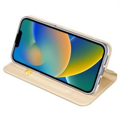 Lacné Kryty | Peňaženkové puzdro Dux Ducis Skin Pro zlaté – Apple iPhone 14 Plus | Lacné Kryty