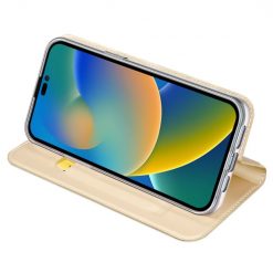 Lacné Kryty | Peňaženkové puzdro Dux Ducis Skin Pro zlaté – Apple iPhone 14 Pro Max | Lacné Kryty
