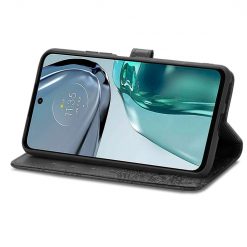 Lacné Kryty | Peňaženkové puzdro Embossing Pattern Mandala Flower čierne – Motorola Moto G42 | Lacné Kryty