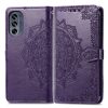 Lacné Kryty | Peňaženkové puzdro Embossing Pattern Mandala Flower zelené – Motorola Moto G42 | Lacné Kryty