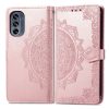 Lacné Kryty | Peňaženkové puzdro Embossing Pattern Mandala Flower modré – Motorola Moto G42 | Lacné Kryty
