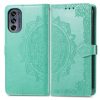 Lacné Kryty | Peňaženkové puzdro Embossing Pattern Mandala Flower fialové – Motorola Moto G42 | Lacné Kryty