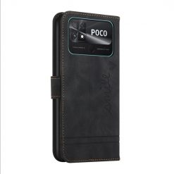 Lacné Kryty | Peňaženkové puzdro Retro Smile čierne – Xiaomi Poco C40 | Lacné Kryty