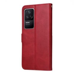 Lacné Kryty | Peňaženkové puzdro Solid červené – Xiaomi Poco F4 | Lacné Kryty