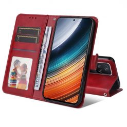 Lacné Kryty | Peňaženkové puzdro Solid červené – Xiaomi Poco F4 | Lacné Kryty