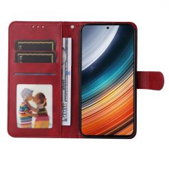 Lacné Kryty | Peňaženkové puzdro Solid červené – Xiaomi Poco F4 | Lacné Kryty