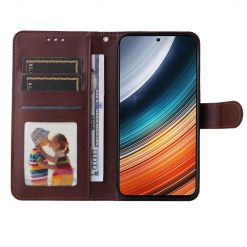 Peňaženkové puzdro Solid hnedé – Xiaomi Poco F4 | Lacné Kryty Lacné Kryty | Peňaženkové puzdro Solid hnedé – Xiaomi Poco F4 | Lacné Kryty