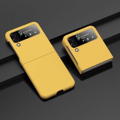 Lacné Kryty | Kryt Shockproof Litchi Texture oranžový – Samsung Galaxy Z Flip 4