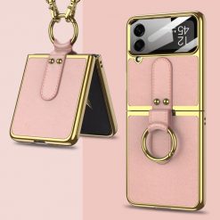 Lacné Kryty | Kryt GKK Fashion Ring case ružový – Samsung Galaxy Z Flip 4 | Lacné Kryty