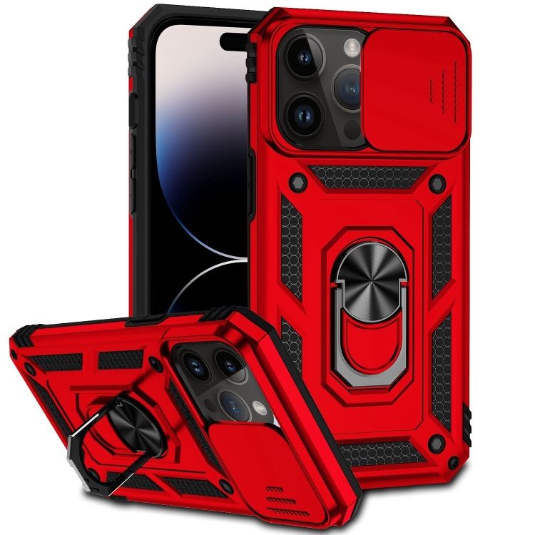 Odolný kryt CamCover Armor červený – Apple iPhone 14 Pro