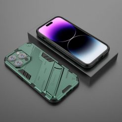 Lacné Kryty | Odolný Kryt Punk armor case zelený – Apple iPhone 14 Pro | Lacné Kryty