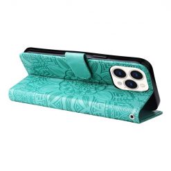 Peňaženkové puzdro Embossing Pattern Slnečnica zelené – Apple iPhone 14 Pro | Lacné Kryty Lacné Kryty | Peňaženkové puzdro Embossing Pattern Slnečnica zelené – Apple iPhone 14 Pro | Lacné Kryty